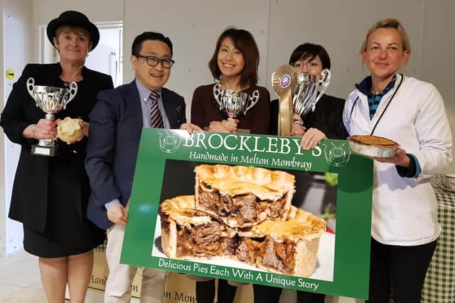 Japanese visitors to Brockleby's Pies from the Hankyu Hanshin Toho Group in Osaka Japan last year following the firm winning the British Pie Awards supreme champion award with its Moo and Blue pie