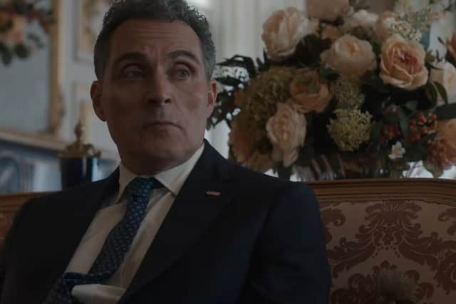 British actor Rufus Sewell filming in Belvoir Castle as Vice-President Hal Wyler in The Diplomat