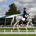 Melton Mowbray eventer Emma Hyslop-Webb riding Waldo III during the Land Rover Burghley Horse Trials 2022 Dressage at Burghley House on September 01, 2022 in Stamford, England. (Photo by Shaun Botterill/Getty Images)