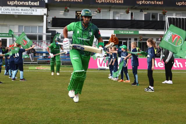 Leicestershire Foxes star Rishi Patel pictured during the Vitality T20 Blast North Group match against Derbyshire Falcons at the Uptonsteel County Ground, Leicester, on 6 July 2024.
