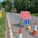 Signs on the A607 at Thorpe Arnold warning drivers that the road is currently closed