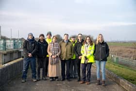Floods Minister Emma Hardy visiting Melton in January - MP Edward Argar (centre) is also pictured at the meeting