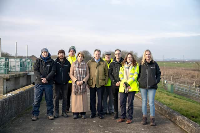 Floods Minister Emma Hardy visiting Melton in January - MP Edward Argar (centre) is also pictured at the meeting