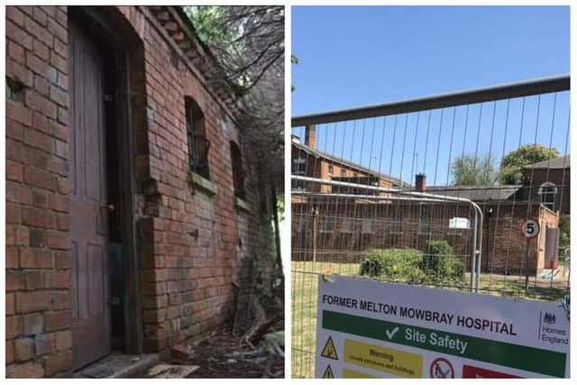 A vagrant cell (left) on the old St Mary's Hospital site and (right) the derelict site viewed from Thorpe Road