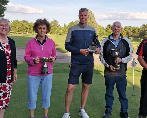 Pictured are Lady Captain Joan Allen, Nancy Denny, Ben Turner, Guy Rayson and Men's Captain Mick Jordan.