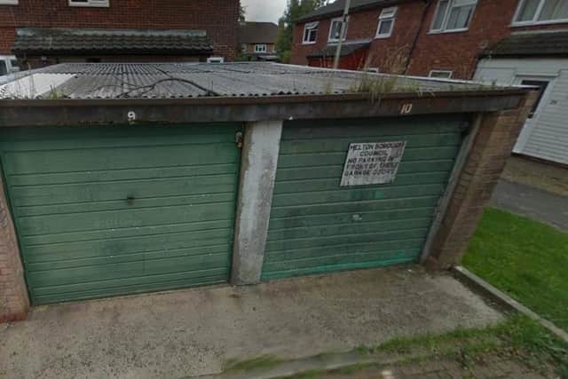 Council garages on Dieppe Way, Melton Mowbray IMAGE Google StreetView