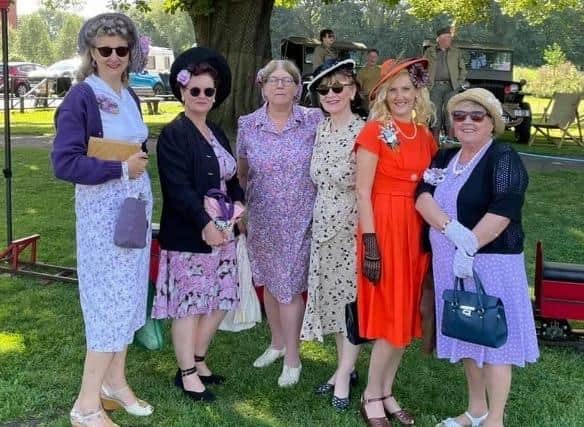 Wartime fashions at a recent 1940s Melton Mowbray event