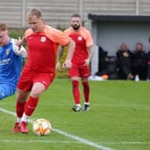 Action from Melton's win over Kimberley on Saturday. Photo: Melton Town FC.