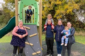 Families enjoy the new playground at Wymondham