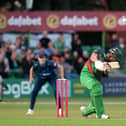 Sol Budinger hit a half century in just 15 balls to guide Leicestershire to victory over Derbyshire.