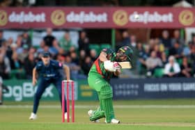 Sol Budinger hit a half century in just 15 balls to guide Leicestershire to victory over Derbyshire.