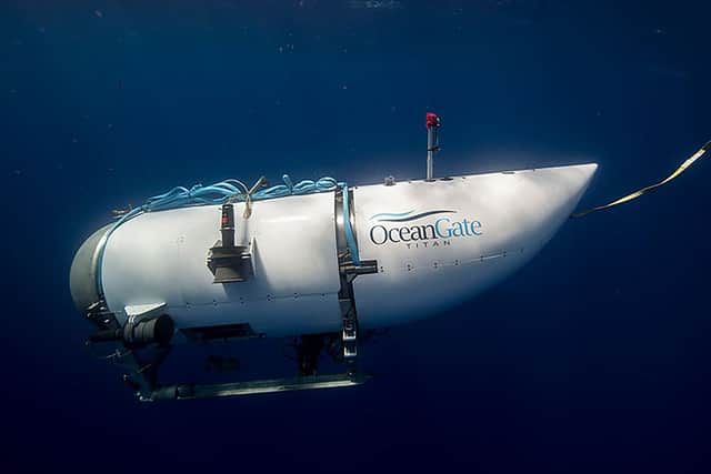 Photo issued by OceanGate Expeditions of their submersible vessel named Titan, which was used to visit the wreckage site of the Titanic but has now been delcared lost with all five passengers.Photo: OceanGate Expeditions/PA Wire