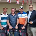 Three of the winning team in the Stilton Open with Clive Watts, Melton vice-captain.