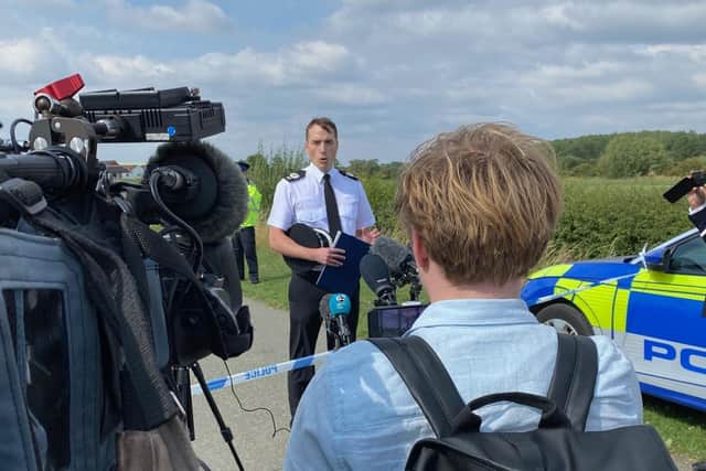 Assistant Chief Constable James Avery addresses the media this afternoon in Stathern regarding the poisoning investigation