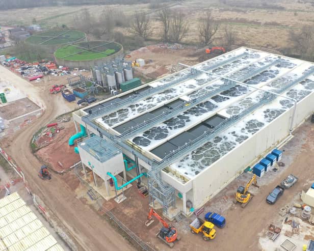 One of the features at the award-winning redeveloped Melton Sewage Treatment Works pictured during construction
