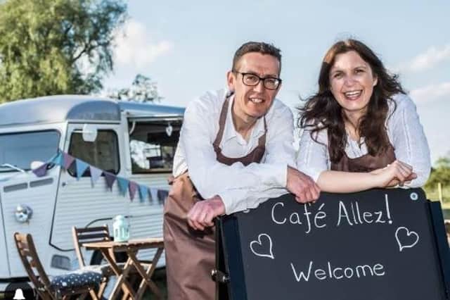 Mark Trevarthen and Claire Fretwell pictured at their previous Cafe Allez! Belvoir Castle business