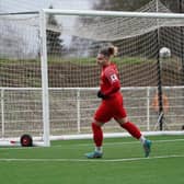 Kairo Edwards-John scores against Eastwood. Photo by Mark Woolterton.