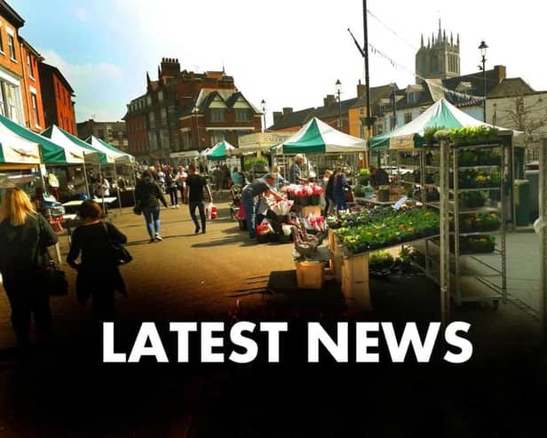 Market stalls in Melton Mowbray