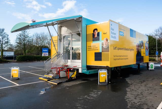 A pop-up clinic like this will be hosted by Our Future Health in the car park at Melton's Tesco store from Saturday