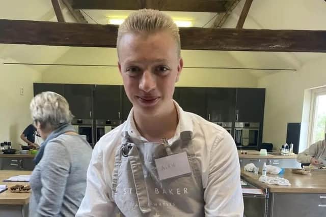 Alfie at manor farm cookery school.