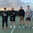 members of the victorious men's team.