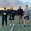 members of the victorious men's team.