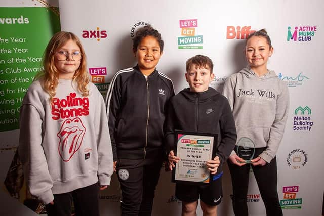Brownlow Primary School youngsters who won primary school team of the year at the 2024 Let's Get Moving Melton awards