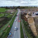 A drone photo of the NEMMDR works going on in on the A606 Burton Road south of Melton
IMAGE GEORGE ICKE