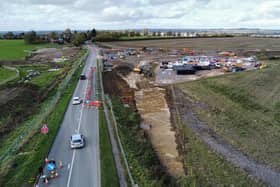 A drone photo of the NEMMDR works going on in on the A606 Burton Road south of Melton
IMAGE GEORGE ICKE