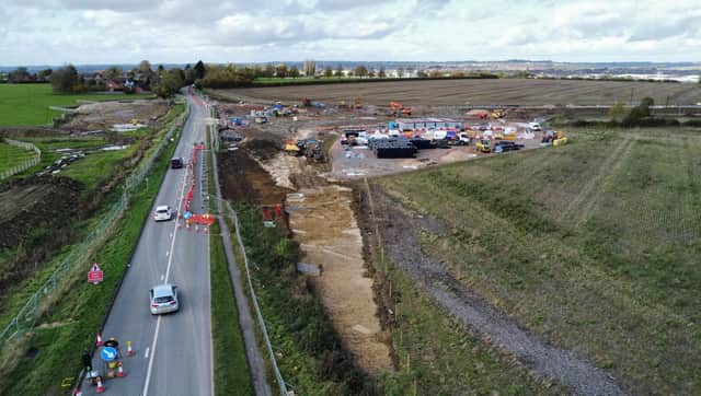 A drone photo of the NEMMDR works going on in on the A606 Burton Road south of Melton
IMAGE GEORGE ICKE