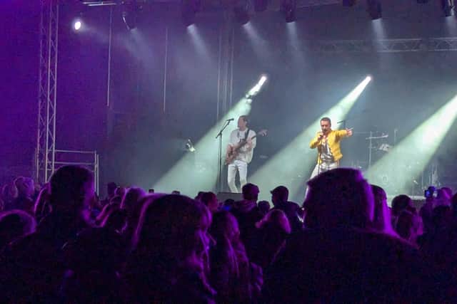 Supersonic Queen belt out a classic on the stage in Play Close Park IMAGE Kevin Horler