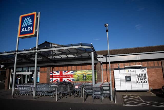 Parcel lockers at an Aldi store