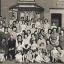 A VE Day street party in Brook Street, Melton Mowbray in May 1945