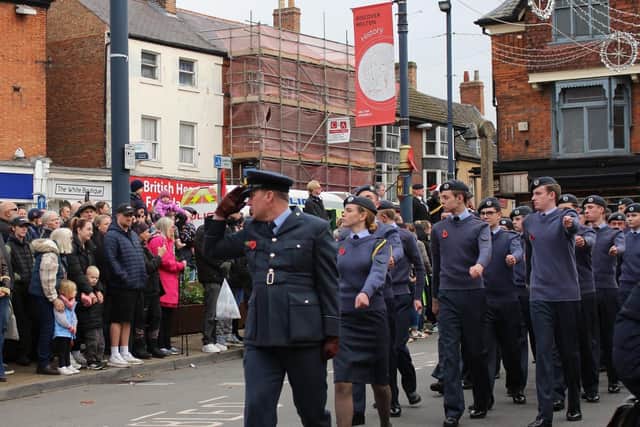 Air cadets marching through Market Place