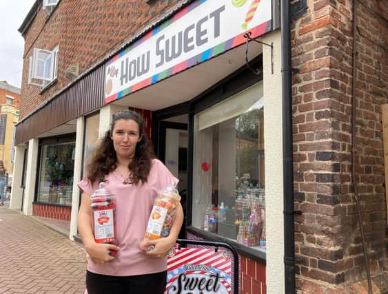 Harriet Overton outside the How Sweet shop she now owns