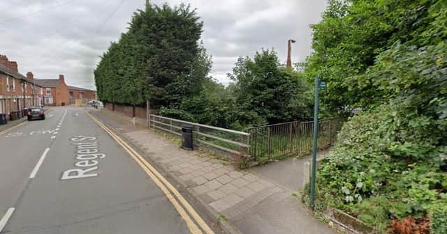 The entrance to the footpath on Regent Street, Melton Mowbray, which is to be closed for four months