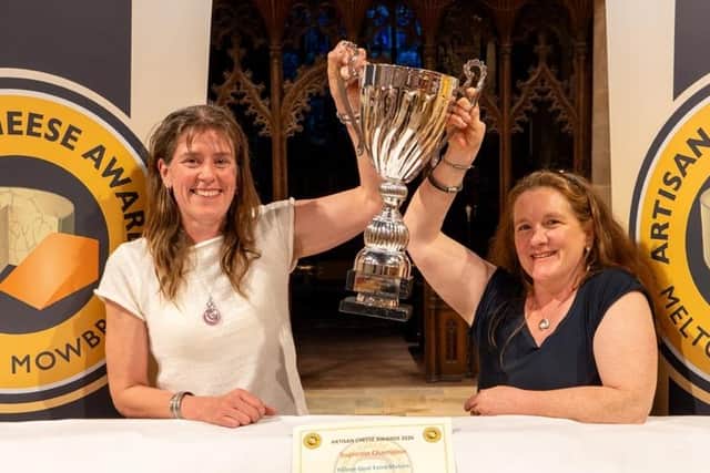 Killeen Farmhouse Cheese, from County Galway, Ireland, celebrate winning the Supreme Champion trophy at the 2026 Artisan Cheese Awards at Melton Mowbray PHOTO Martin Elliott mepics.me