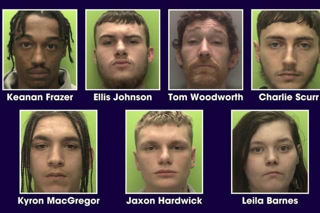 Some of the defendants sentenced for their roles in a County Lines drugs gang across Notts, Leicestershire and Lincs
