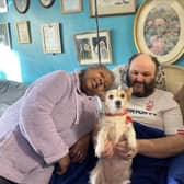 Nick and Maxine Ablewhite at their Beckmill Court flat with beloved dog, Princess
PHOTO GEORGE ICKE