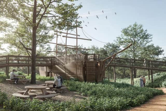 Belvoir Castle's new adventure playground - a computerised image of what it will look like