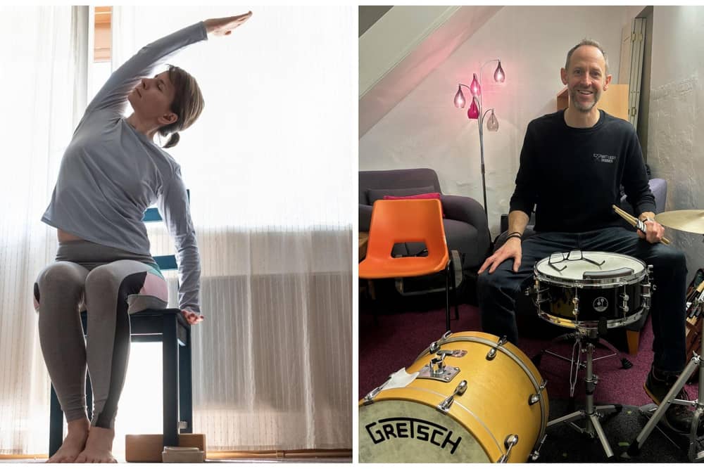 Chair yoga and music tutor Matt Lacey - two of the new activities at Pepper's - A Safe Place, in Melton