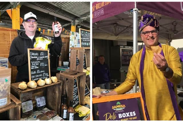 Two of the stands at last year's East Midlands Food Festival at Melton