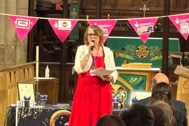 Melton and District Money Advice Centre founder and CEO, Amanda Heath, speaking at the event at St Mary's Church to mark its 10th anniversary