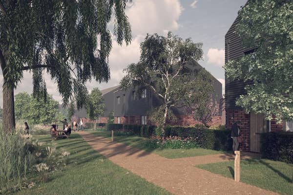 A computer image of the proposed housing development on the former Jeld-Wen site, on Snow Hill, close to Scalford Brook