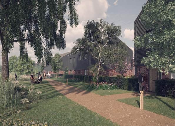 A computer image of the proposed housing development on the former Jeld-Wen site, on Snow Hill, close to Scalford Brook