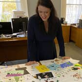 Melton MP Alicia Kearns sifts through the entries for last year's Christmas card competition