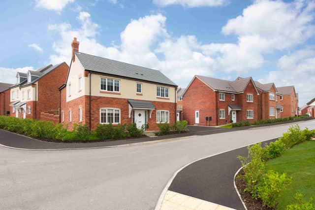A street scene at Bellway’s Roman Gate development in Melton Mowbray.