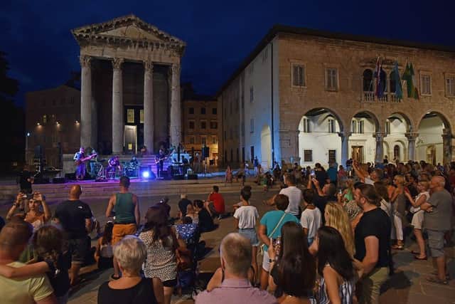 Pula’s bustling nightlife in Forum Square