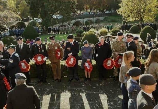 Wreaths are laid in Memorial Gardens during a recent Remembrance Sunday service in Melton