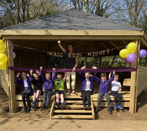 Ab Kettleby School pupils enjoy their new outdoor classroom